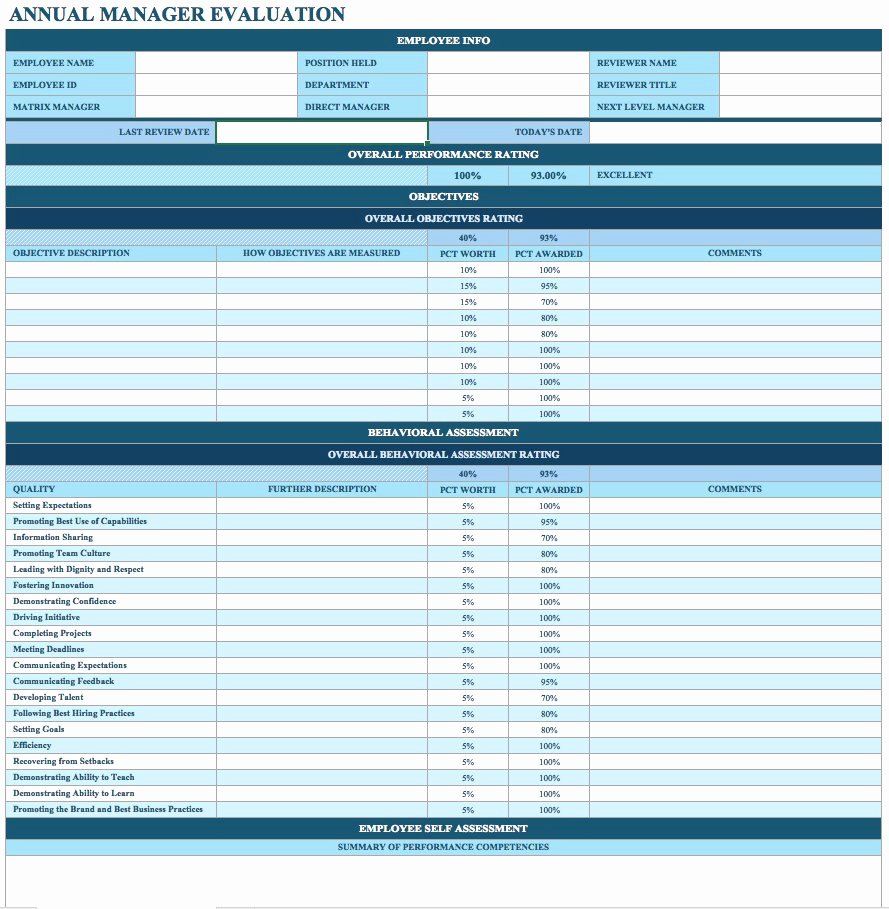 Performance Review Template Free Beautiful Free Performance Review Template