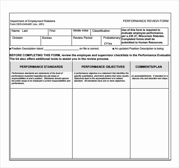Performance Review Template Free Beautiful Sample Employee Performance Review Template 8 Free