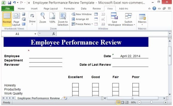 Performance Review Template Free Unique Free Performance Review Template form for Word 2007