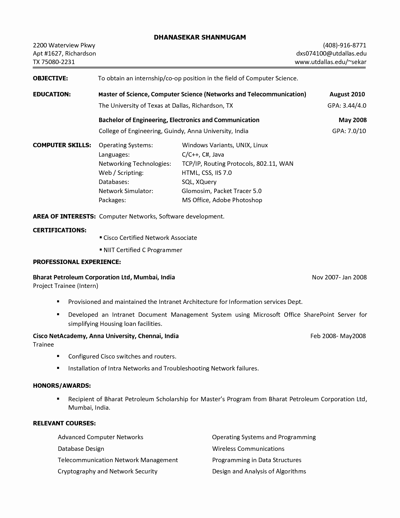 Performing Arts Resume Template Awesome Food Science Internship Cover Letter Cccepa News Spring