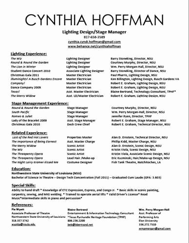 Performing Arts Resume Template Unique Performing Arts Resume Template