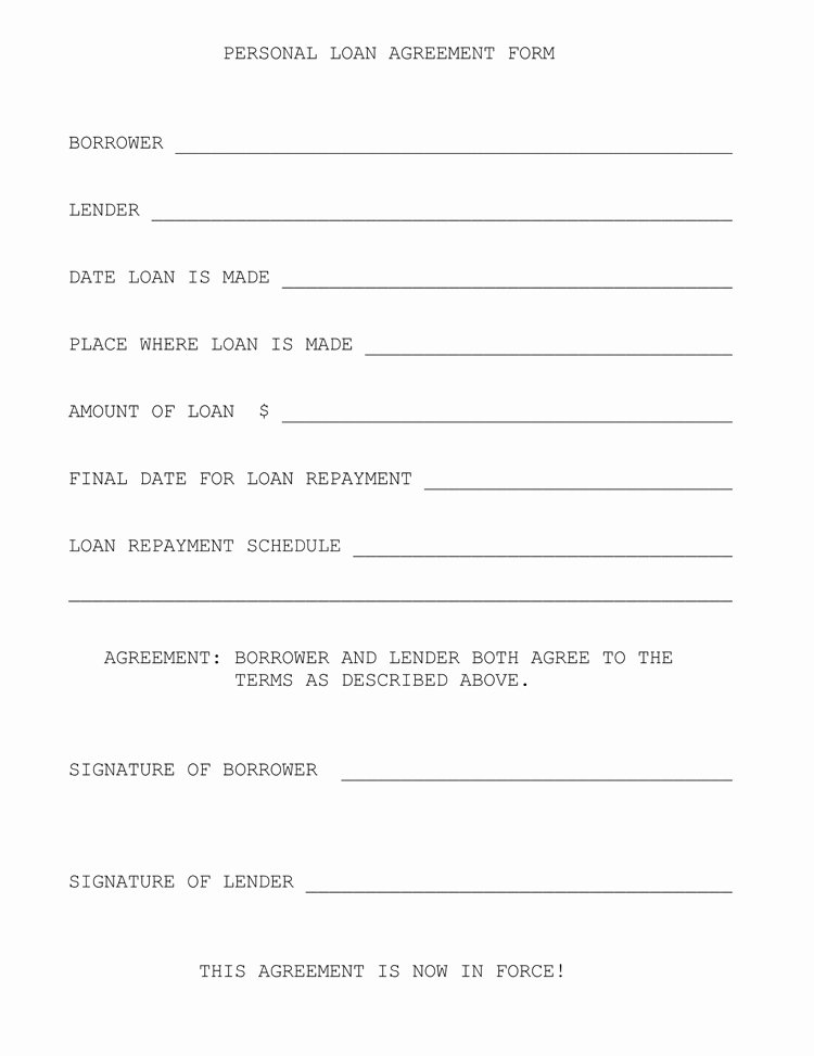 Personal Loan form Template Beautiful 45 Loan Agreement Templates &amp; Samples Write Perfect