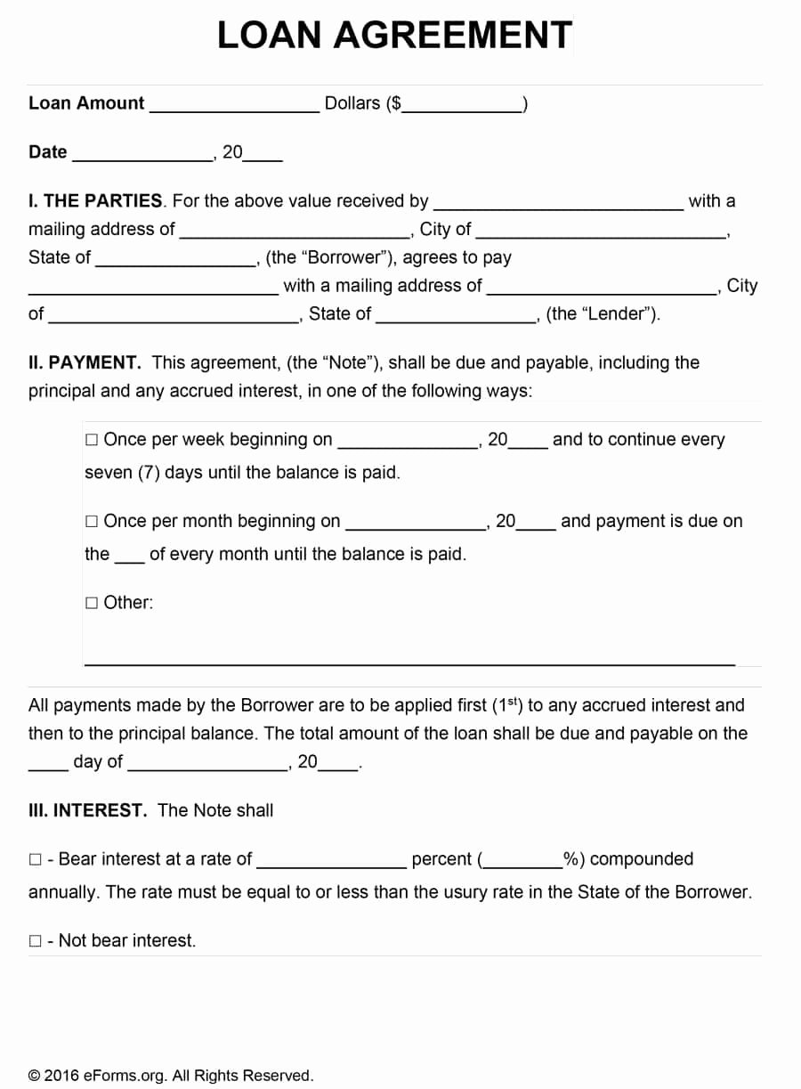 Personal Loan form Template Elegant 40 Free Loan Agreement Templates [word &amp; Pdf] Template Lab