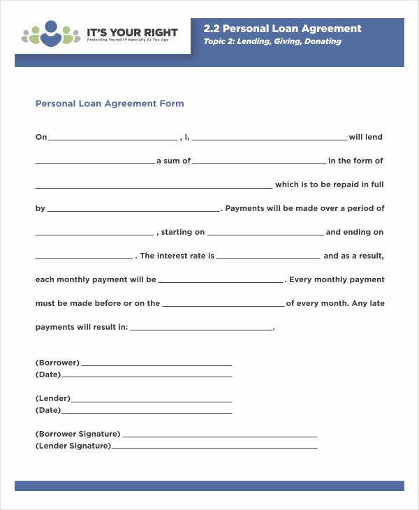 Personal Loan form Template Elegant Free 35 Loan Agreement forms