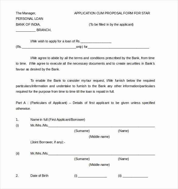 Personal Loan form Template Fresh 15 Loan Application Templates – Free Sample Example