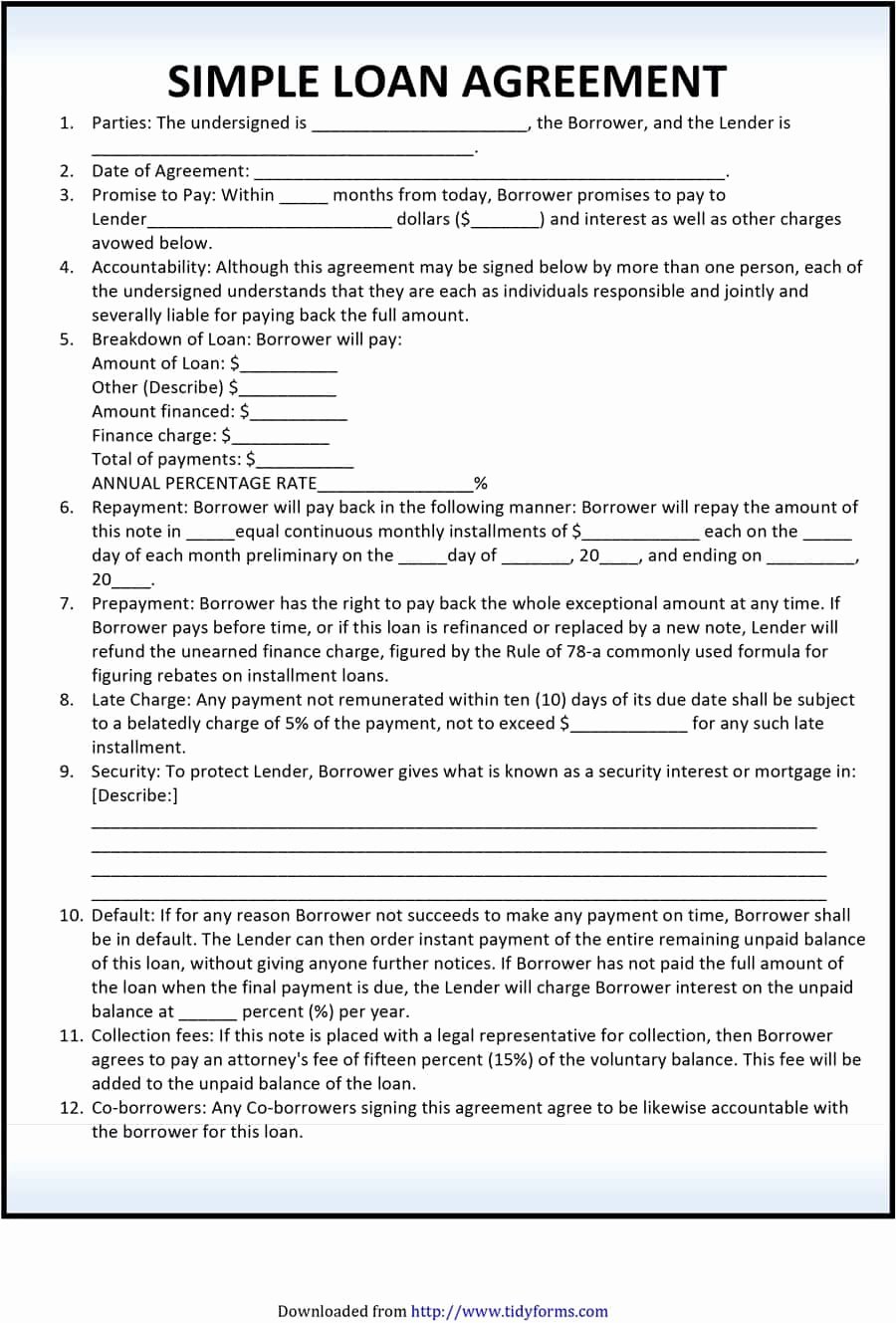 Personal Loan form Template Lovely 40 Free Loan Agreement Templates [word &amp; Pdf] Template Lab