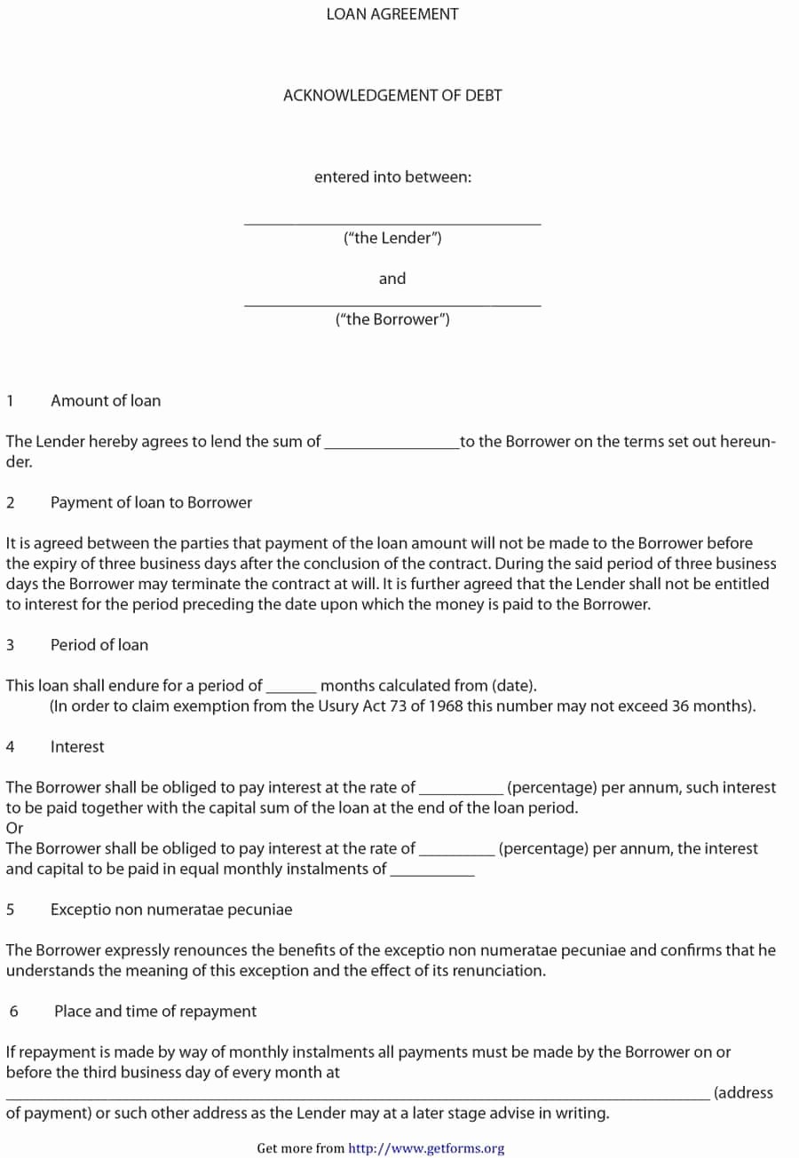 Personal Loan form Template Luxury 40 Free Loan Agreement Templates [word &amp; Pdf] Template Lab