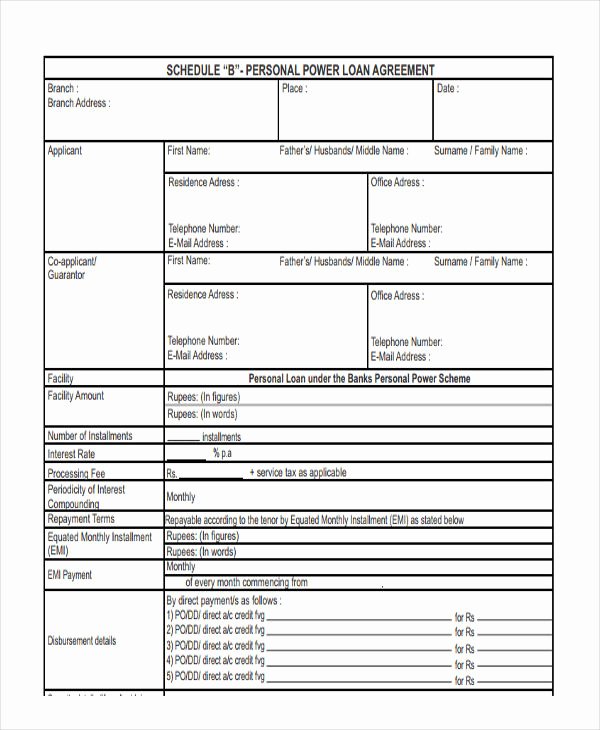 Personal Loan form Template Unique 20 Loan Agreement form Templates Word Pdf Pages