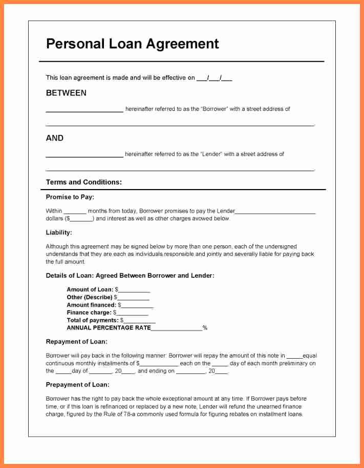 Personal Loan form Template Unique 7 Template Loan Agreement Between Family Members