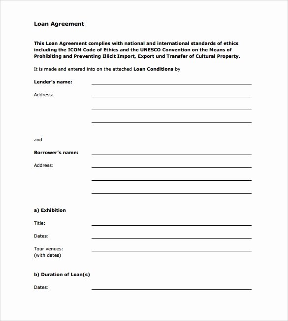 Personal Loan form Template Unique Free 12 Sample Standard Loan Agreement Templates In