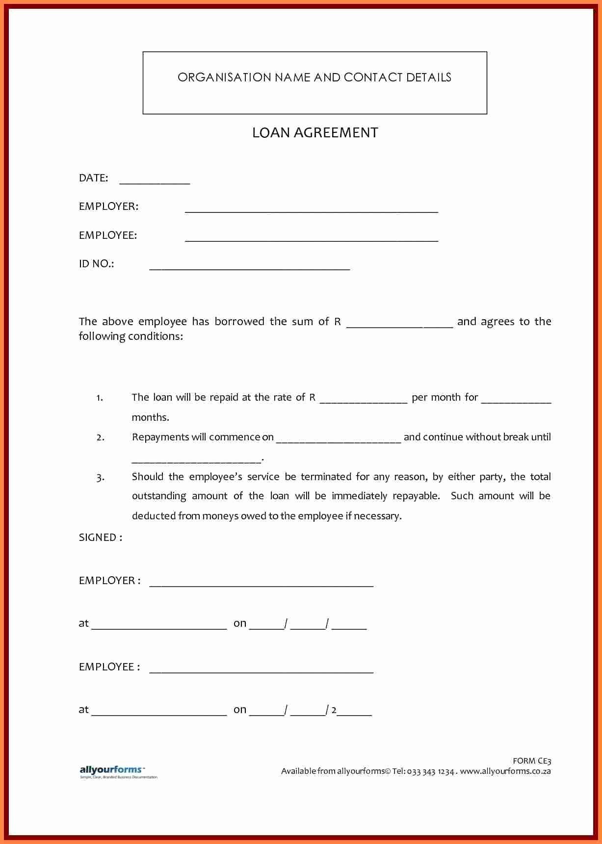 Personal Loan forms Template Awesome 6 Sample Personal Loan Agreement Template