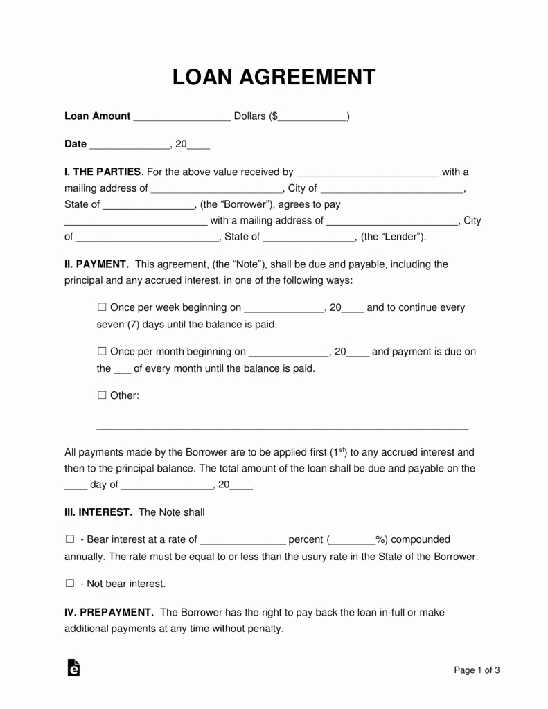 Personal Loan forms Template Best Of Free Loan Agreement Templates Pdf Word