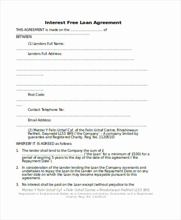 Personal Loan forms Template Elegant Free 56 Loan Agreement form In Template Pdf