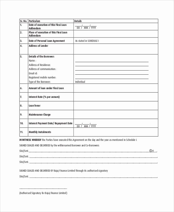 Personal Loan forms Template Fresh Sample Loan Agreement form 10 Examples In Word Pdf