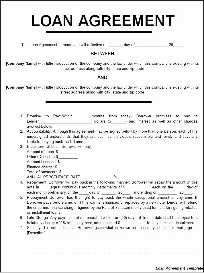 Personal Loan forms Template Inspirational Loan Agreement form Template Excel Images Template Loan