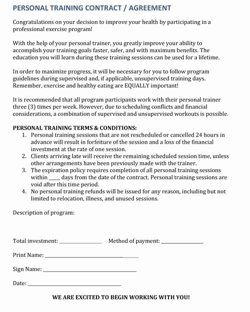 Personal Trainer Waiver form Template Awesome Last Minute Cancellations How to Deal with Personal