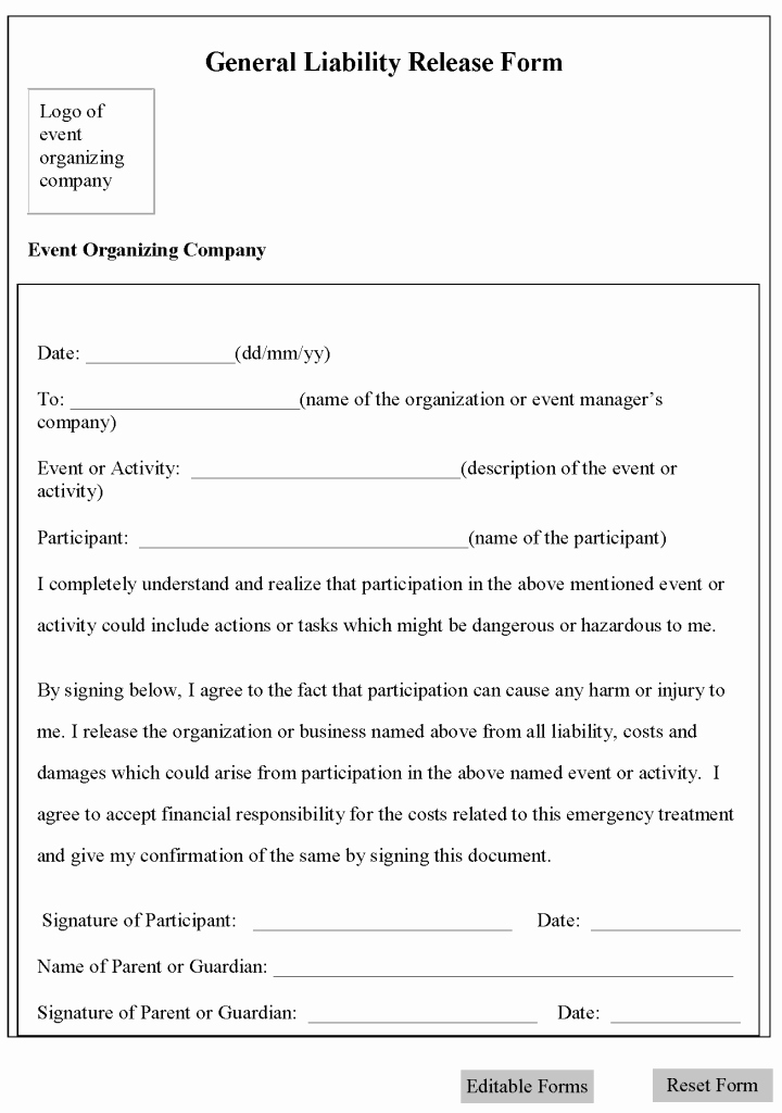 Personal Trainer Waiver form Template Awesome Printable Sample Release and Waiver Liability Agreement