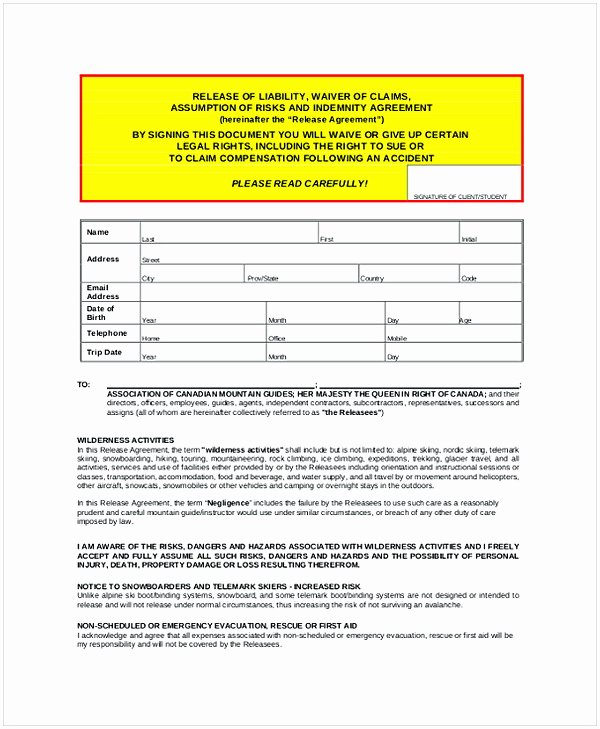 Personal Trainer Waiver form Template Lovely Personal Trainer Liability Waiver