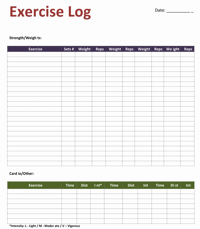 Personal Trainer Workout Plan Template Best Of Exercise Log Template 8 Plus Training Sheets