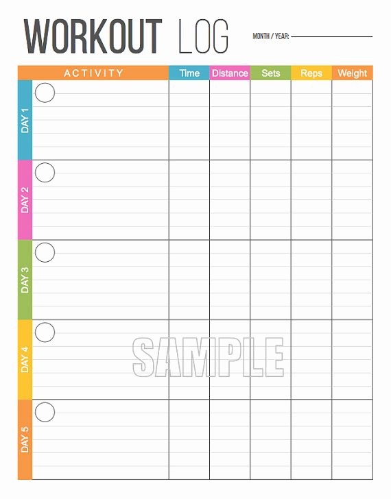 Personal Trainer Workout Plan Template Fresh Workout Log Exercise Log Printable for Health and Fitness