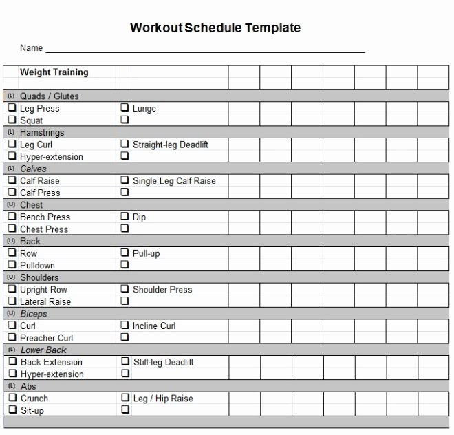 Personal Trainer Workout Plan Template Inspirational Daily Workout Planner Template Maxcalendars