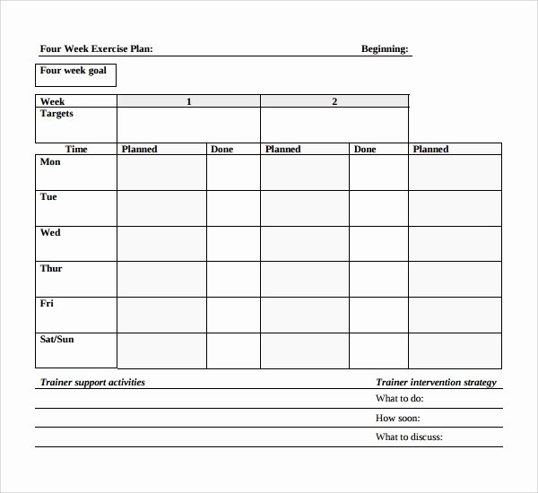 Personal Trainer Workout Plan Template Unique Sample Exercise Plan Template 8 Free Documents Download