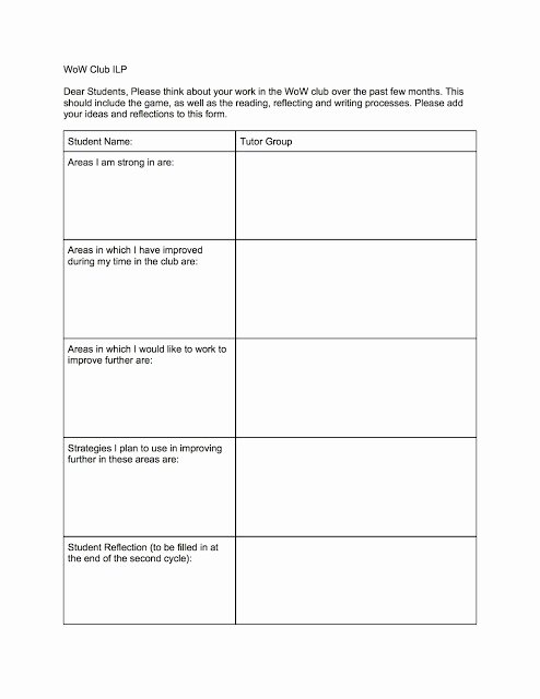Personalized Learning Plan Template Awesome Abc Wow Student Individual Learning Plan