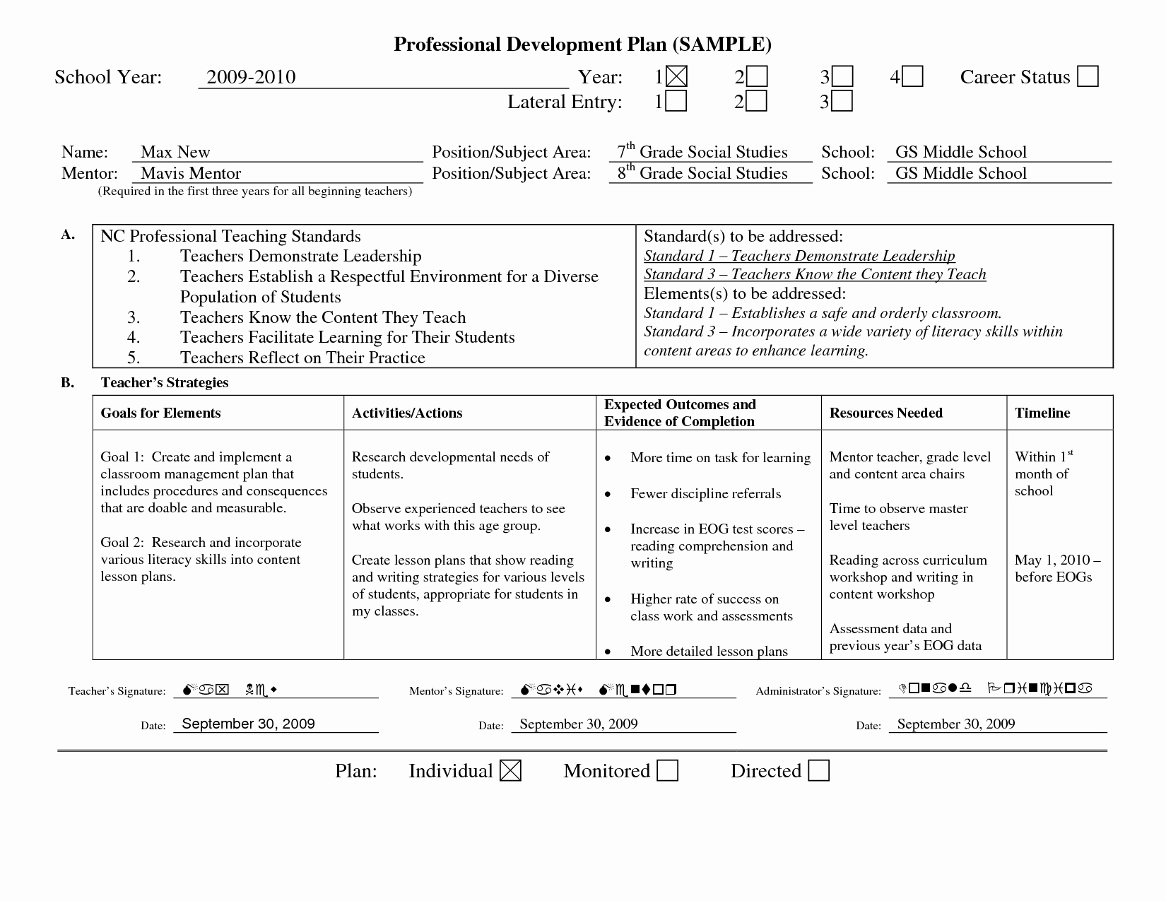 Personalized Learning Plan Template Elegant Professional Learning Plan Examples Google Search