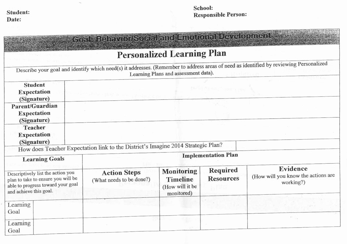 Personalized Learning Plans Template Awesome 26 Of Tutoring Plan Template