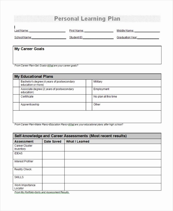 Personalized Learning Plans Template Best Of Free 9 Learning Plan Examples &amp; Samples In Pdf