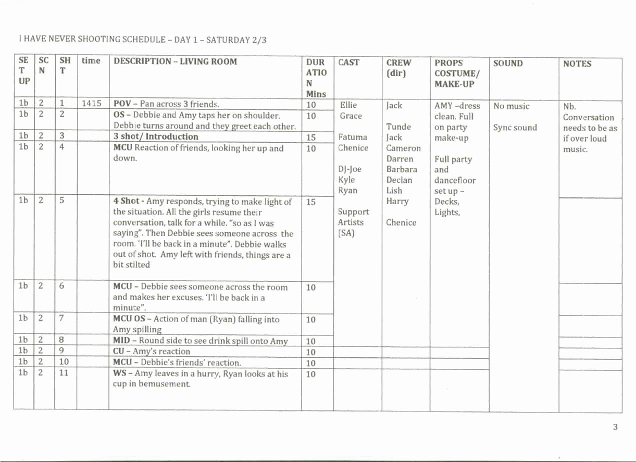 Photo Shoot Schedule Template Best Of 5 Shooting Schedule Templates Word Excel Templates