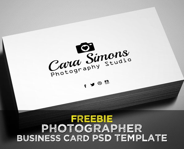 free photographer business card psd template