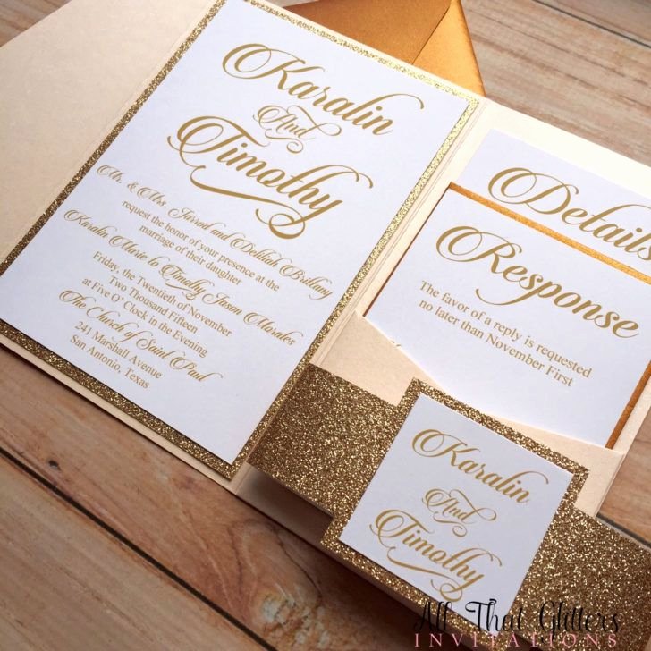 Pocket Wedding Invitation Template Awesome Wedding Pocket Glitter Wedding Invitation Template