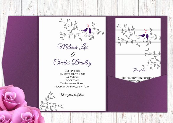 pocket wedding invitation template