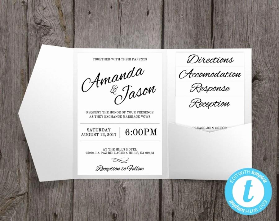 Pocket Wedding Invitation Template Unique Pocket Wedding Invitation Suite Printable Wedding