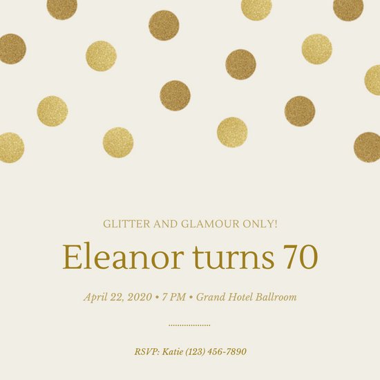 Polka Dot Invitation Template Best Of Customize 373 70th Birthday Invitation Templates Online