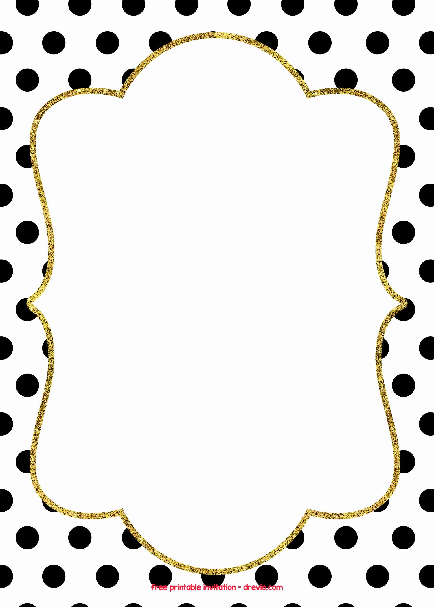 Polka Dot Invitation Template Best Of Free Golden Polkadot Invitation Templates