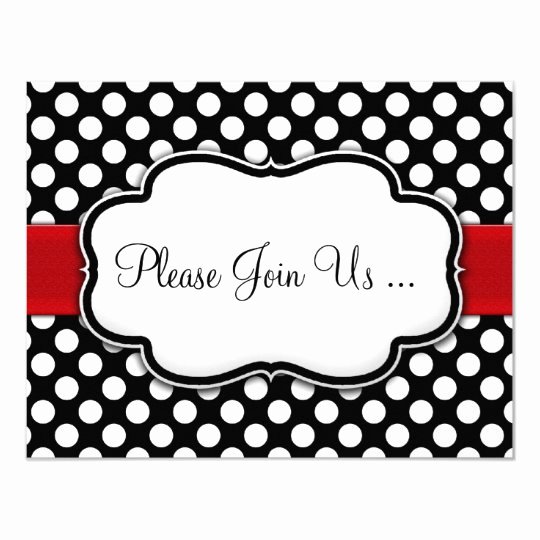 Polka Dot Invitation Template Best Of Posh Black and White Polka Dot Invitations