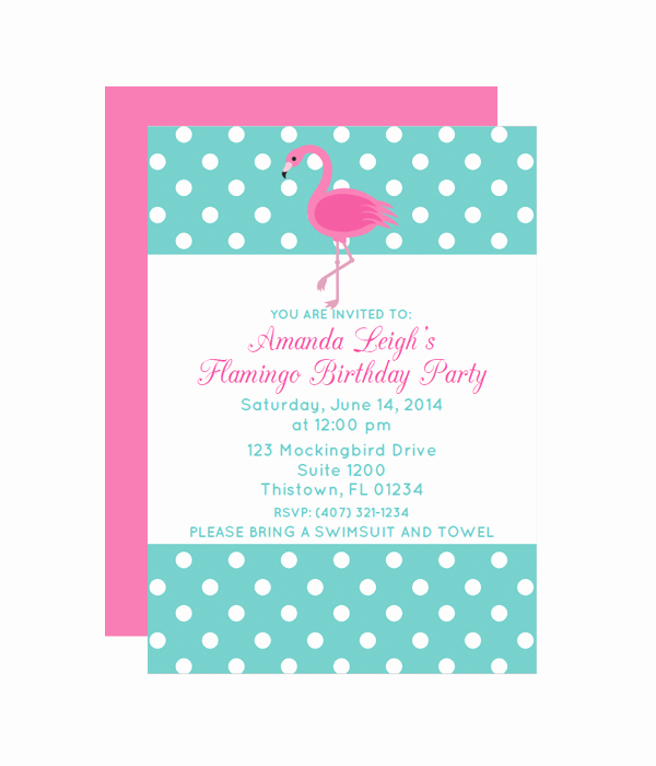 Polka Dot Invitation Template Elegant Polka Dot Flamingo Party Invitation Chicfetti