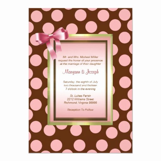 Polka Dot Invitation Template Fresh Pink and Brown Polka Dot Invitation Template