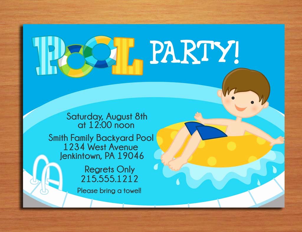 Pool Party Invitation Template Free Best Of Boy Pool Party Invitation Cards Printable Diy