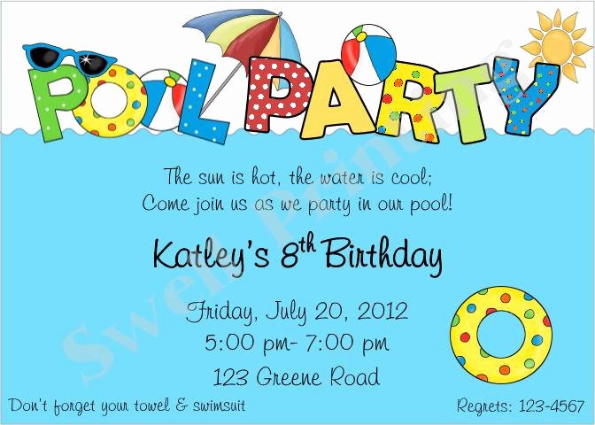 Pool Party Invitation Template Free Elegant Pool Party Invitation Pool Birthday Invitation Swimming