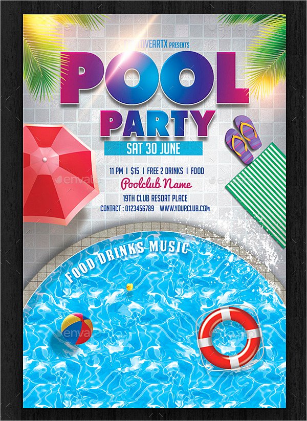 Pool Party Invitation Template Free Inspirational 33 Printable Pool Party Invitations Psd Ai Eps Word