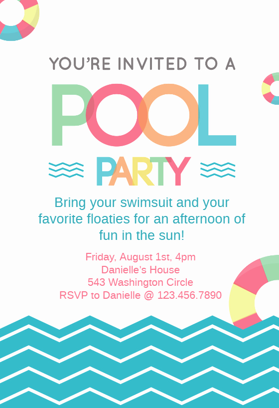 Pool Party Invitation Template Free Luxury Fun afternoon Pool Party Invitation Template Free