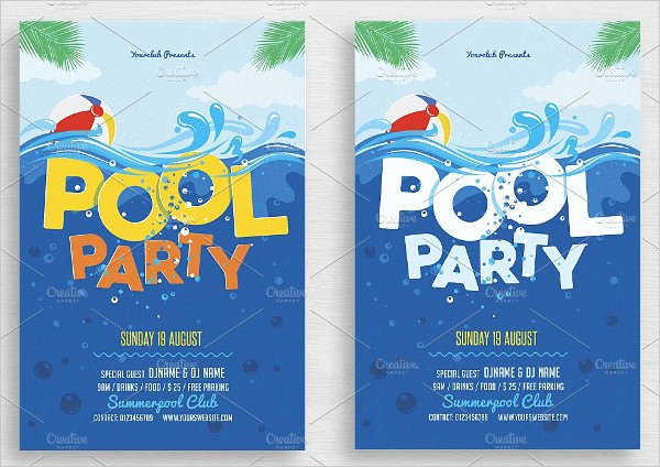 Pool Party Invitation Template Free New 33 Printable Pool Party Invitations Psd Ai Eps Word