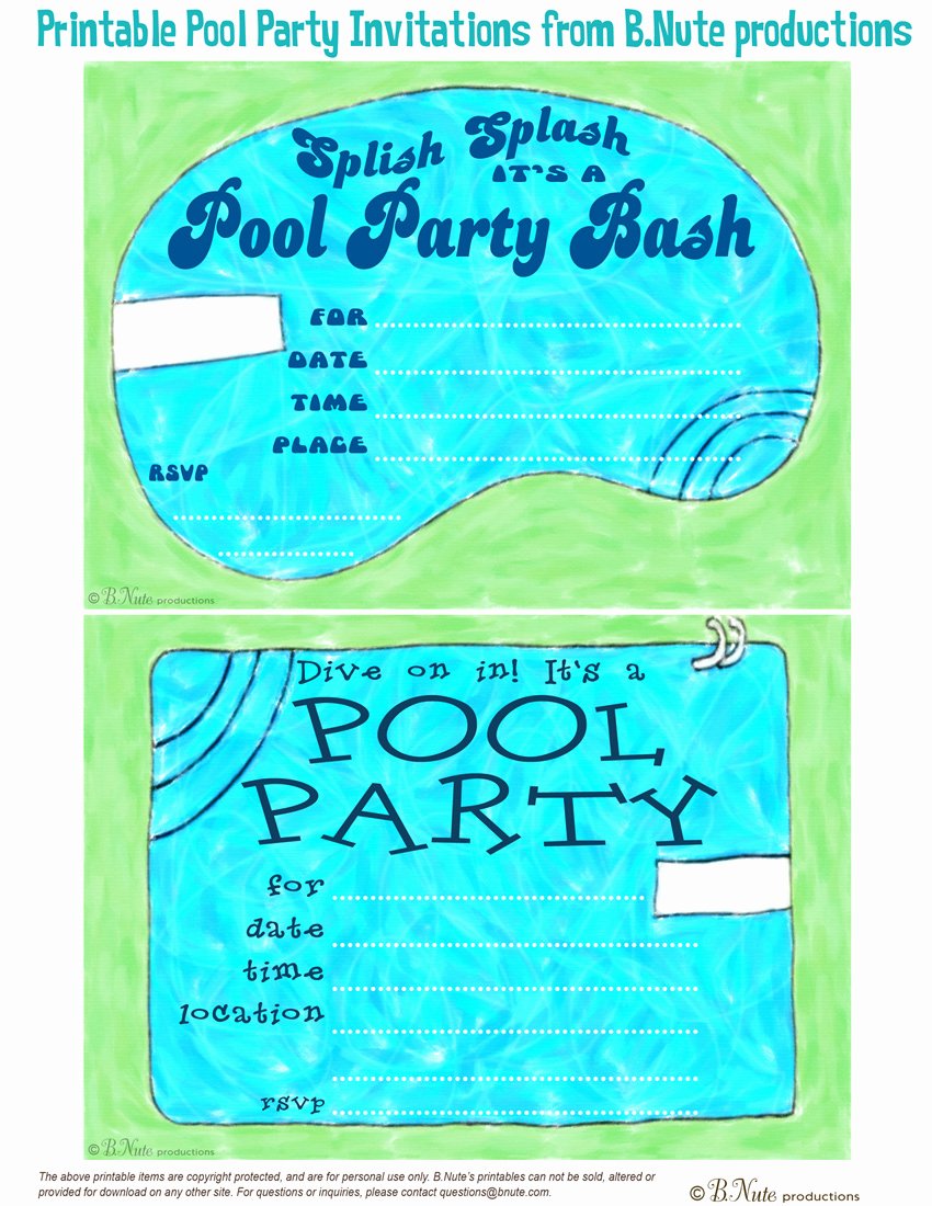 Pool Party Invitation Template Free New Bnute Productions May 2013