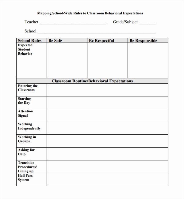 Positive Behavior Support Plan Template New Sample Classroom Management Plan Template 12 Free