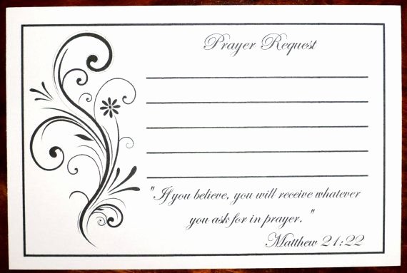 Prayer Request form Template Awesome Packs Of Prayer Request Cards Prayer List