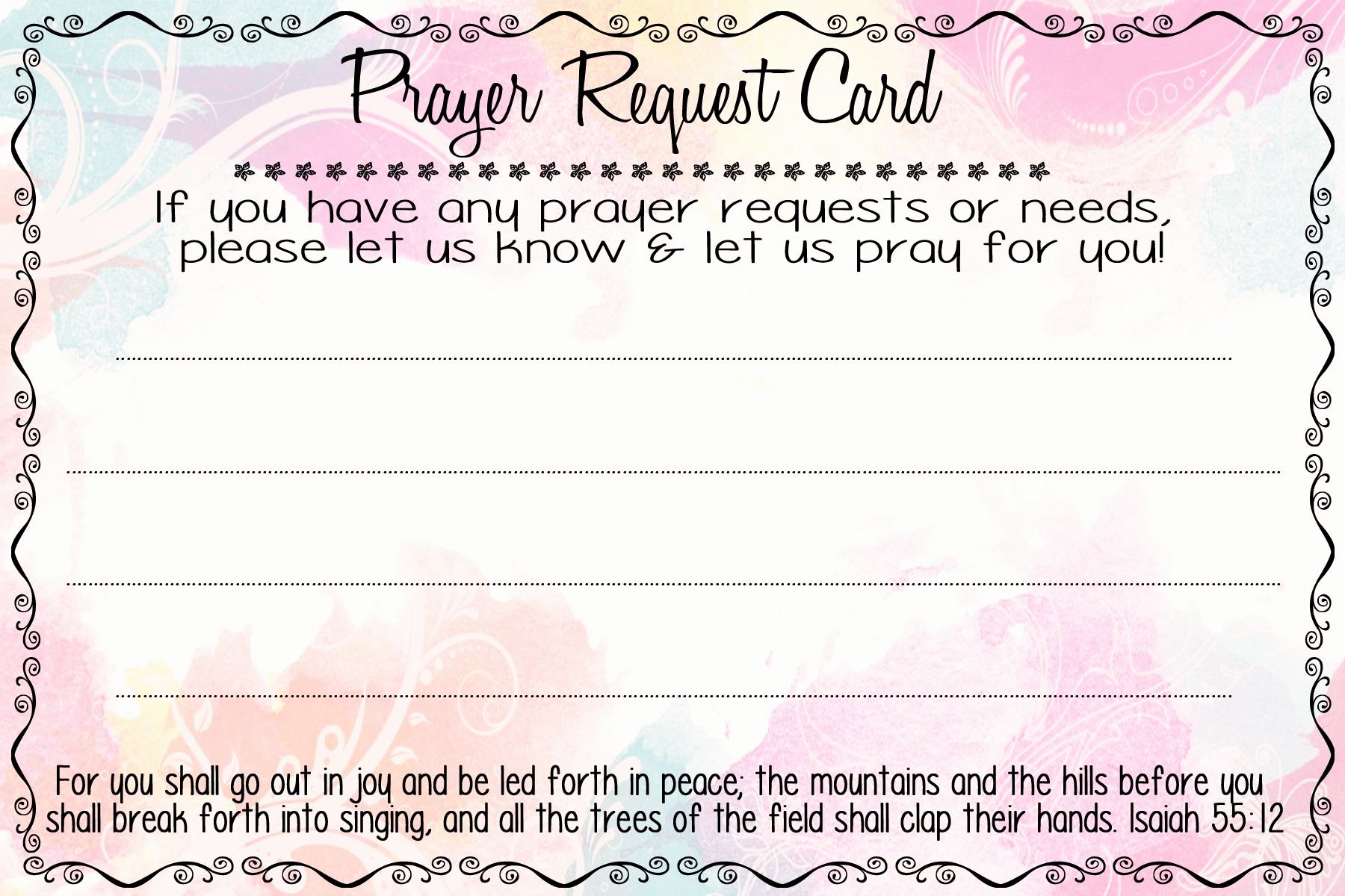 Prayer Request form Template Fresh Prayer Request Cards