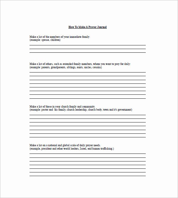 Prayer Request form Template Inspirational Prayer List Template 8 Free Word Excel Pdf format